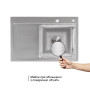 Кухонна мийка Lidz H7851R 3.0/0.8 мм Brush + сушарка + дозатор для миючого засобу