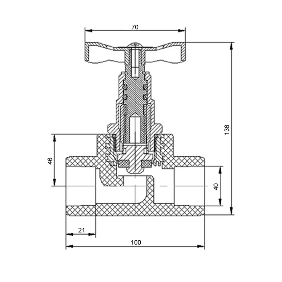Кран PPR Blue Ocean вентильний 40