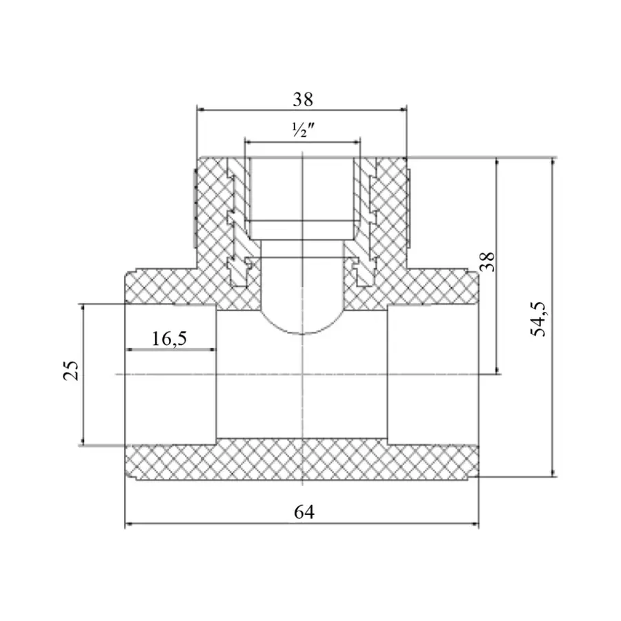 Тройник PPR Blue Ocean 25х1 / 2 "х25 ВР