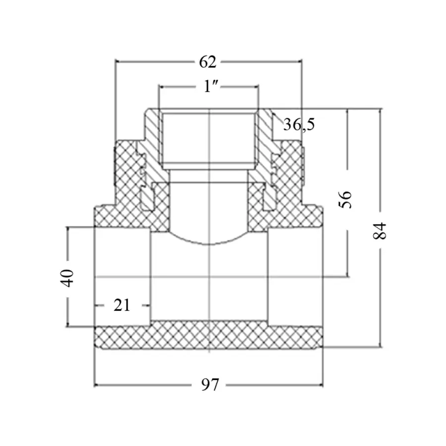 Тройник PPR Blue Ocean 40х1 "х40 ВР