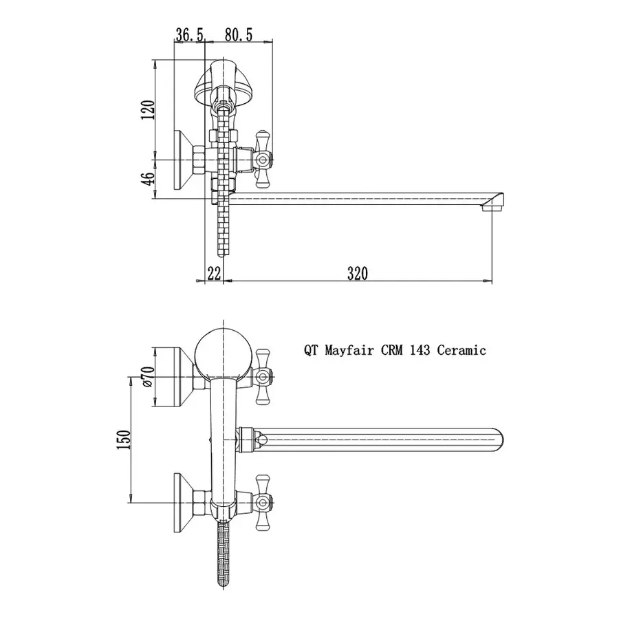 Змішувач для ванни Qtap Mayfair CRM 143