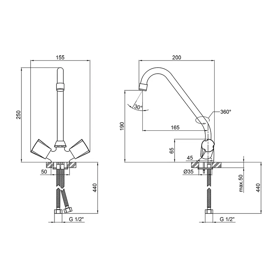 Смеситель для кухни Qtap Mix CRM 271
