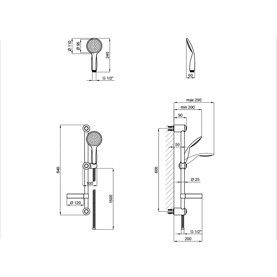 Душовий гарнітур Qtap 005