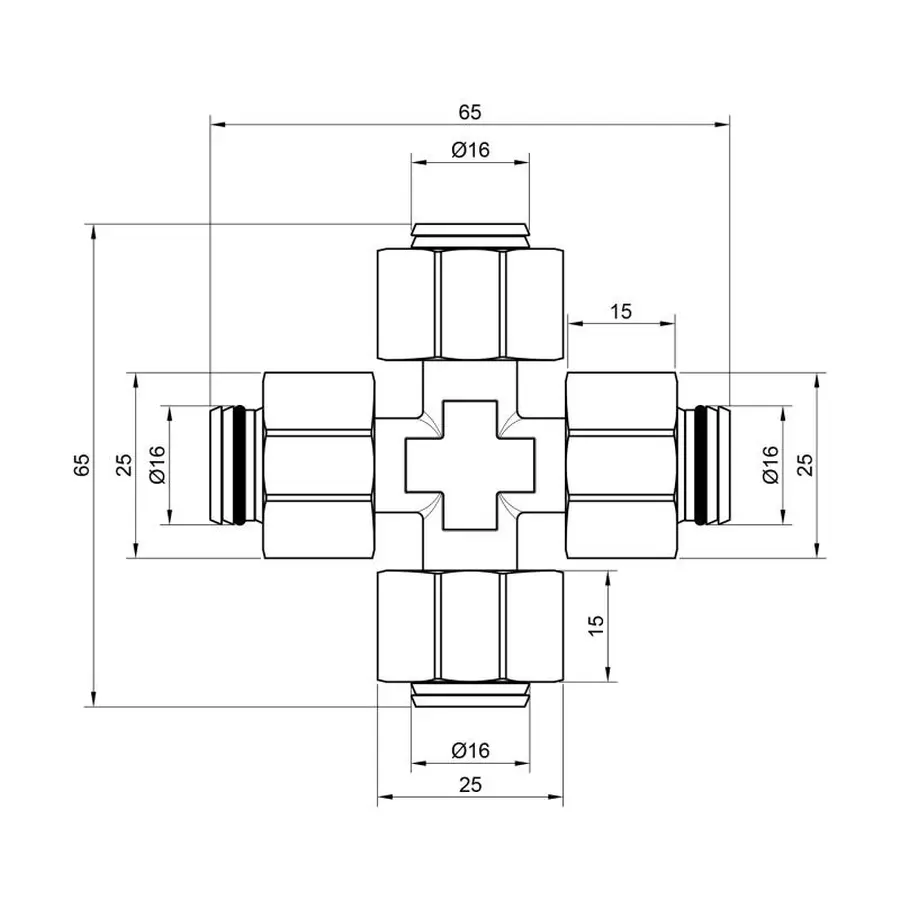 Хрестовина обтискна SD Plus 16 SD150W16161616