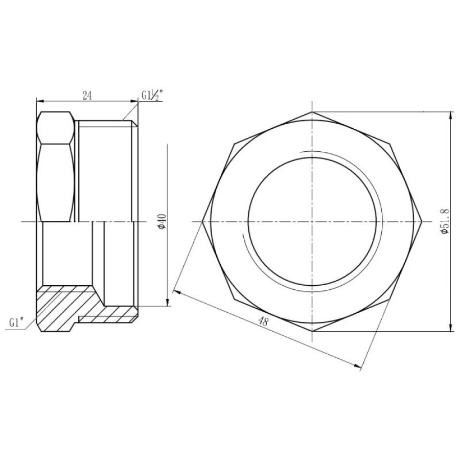 Футорка SD Forte 1" 1/2х1" ЗВ SF3744025