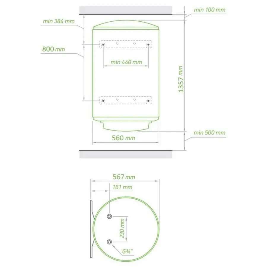 Водонагрівач Tesy MaxEau 200 л, мокрий ТЕН 2 кВт (GCV2005620D06SRC) 304063