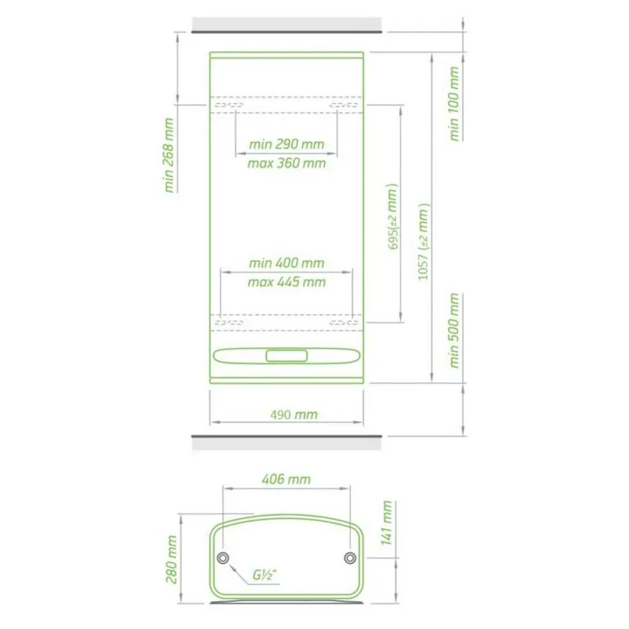 Водонагрівач Tesy BelliSlimo 65 л, мокрий ТЕН 2,2 кВт Wi-Fi (GCR802722E31ECW) 304606