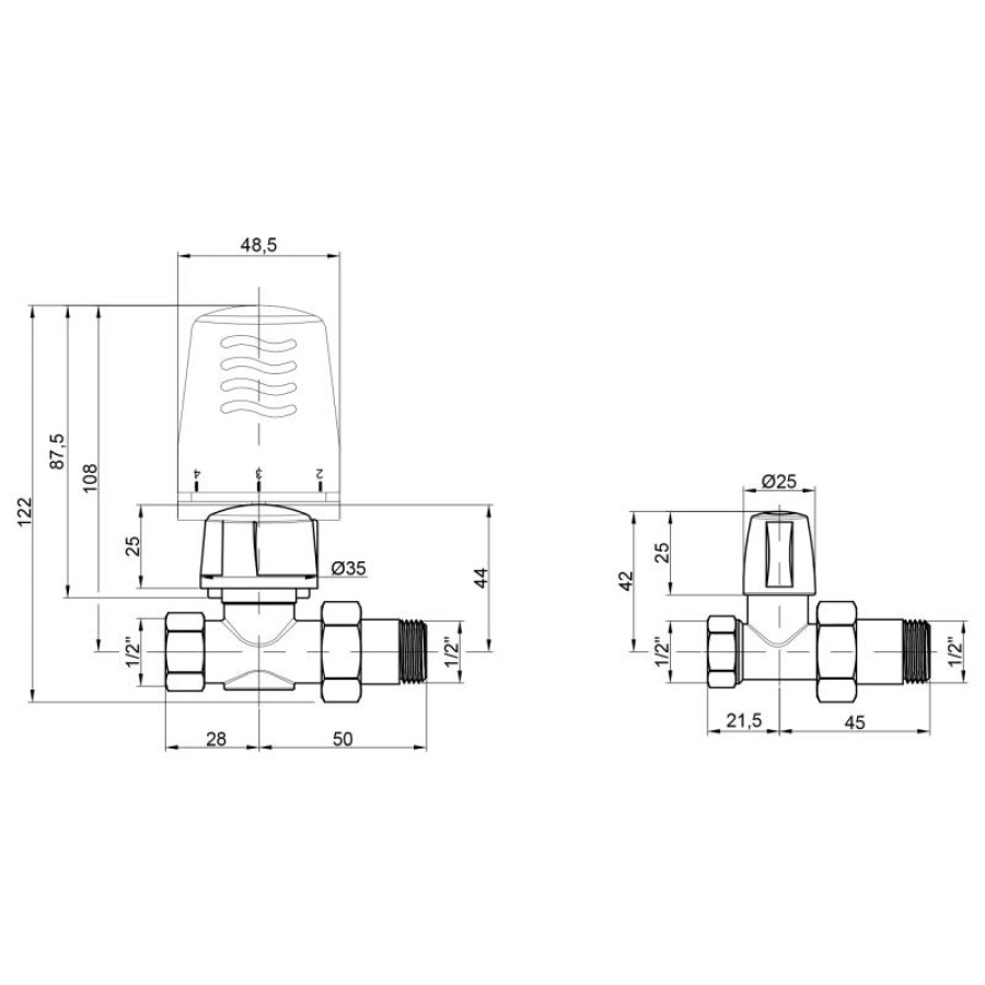 Термокомплект Icma 3/4" прямий № KIT L 1100+775+815