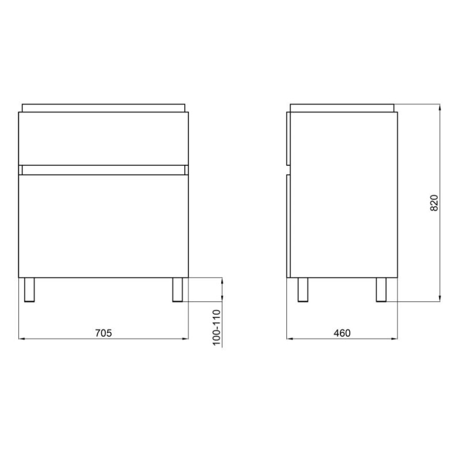 Тумба підлогова Qtap Albatross 710х825х460 White QT0173TN700DW