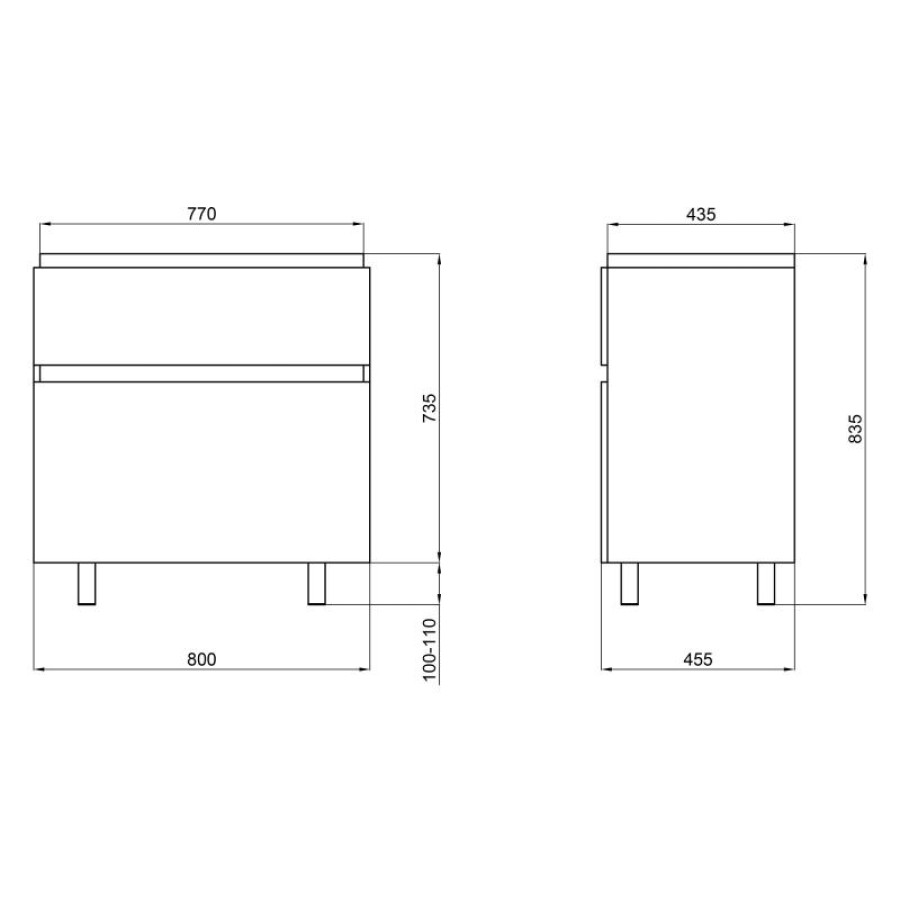 Тумба підлогова Qtap Albatross 810х825х460 White QT0173TN800DW