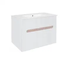 Комплект Qtap Virgo 800х580х437 White/Whitish oak тумба підвісна + раковина урізна QT1872TPА8013080CW