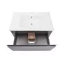 Комплект Qtap Robin 700х580х437 Graphite/Whitish oak тумба підвісна + раковина урізна QT1372TPВ7002GWO