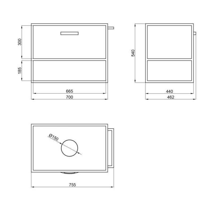 Тумба підвісна Qtap Taurus 700х476х469 White/Whitish oak зі стільницею QT2479TPT703WWO