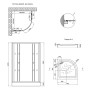 Набір Lidz душова кабіна Wieza SC90x90.SAT.LOW.L, скло Linie 4 мм + піддон Kupala