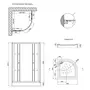 Набір Lidz душова кабіна Wieza SC90x90.SAT.LOW.L, скло Linie 4 мм + піддон Kupala