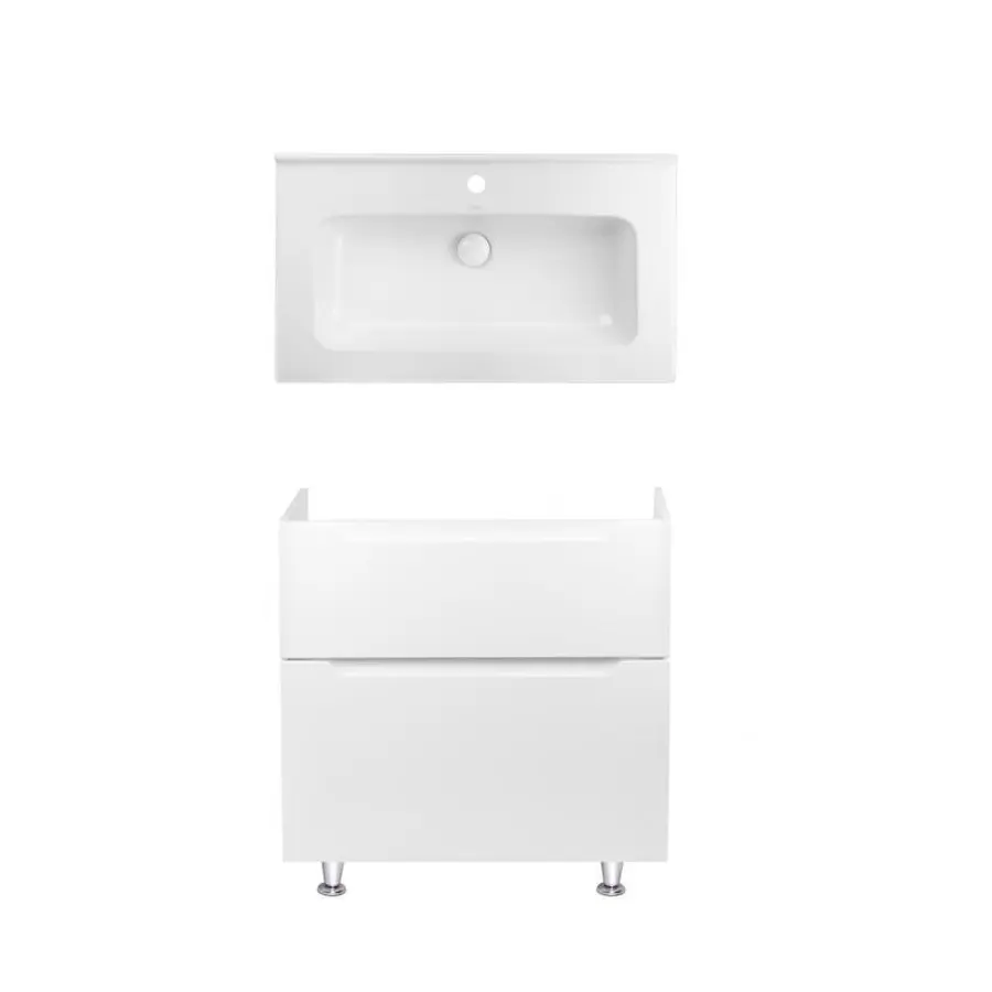 Комплект Qtap тумба підлогова Scorpio 800х825х460 мм White + раковина урізна Albatross 01 QT71SC43960