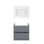Комплект Qtap тумба підвісна Scorpio 600х585х460 мм Graphite + раковина урізна Albatross E QT71SC43980