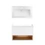 Комплект Qtap тумба підвісна Robin 800х580х437 мм White/Whitish oak + раковина урізна Albatross 01 QT71RO44037