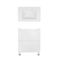 Комплект Qtap тумба підлогова Tern 700х725х437 мм White + раковина урізна Albatross New QT71TE44091