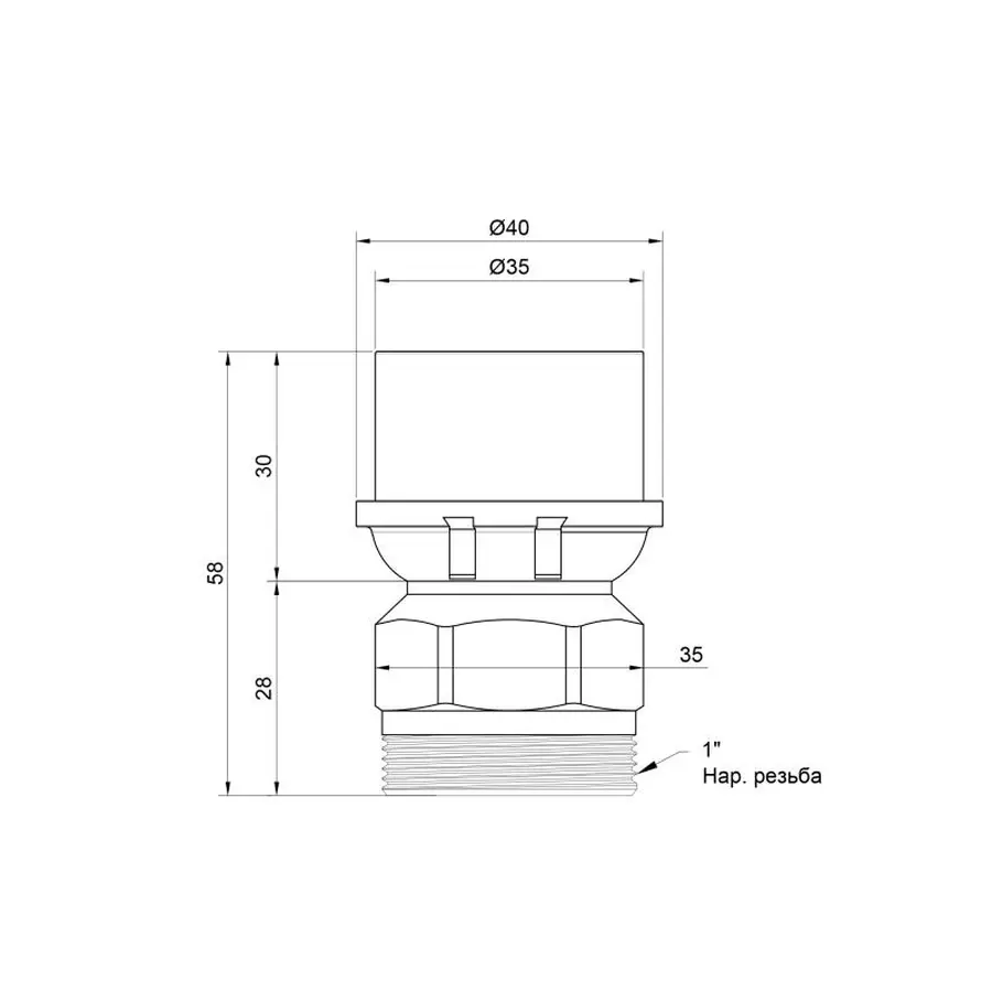 Перехідник прес Icma 32х1" ЗР №402