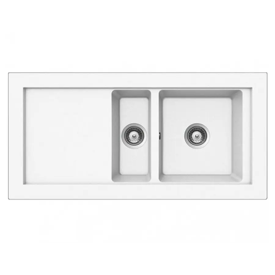 Кухонна гранітна мийка Teka AURA 60B TG 40143068 білий+скляна дошка (88401)