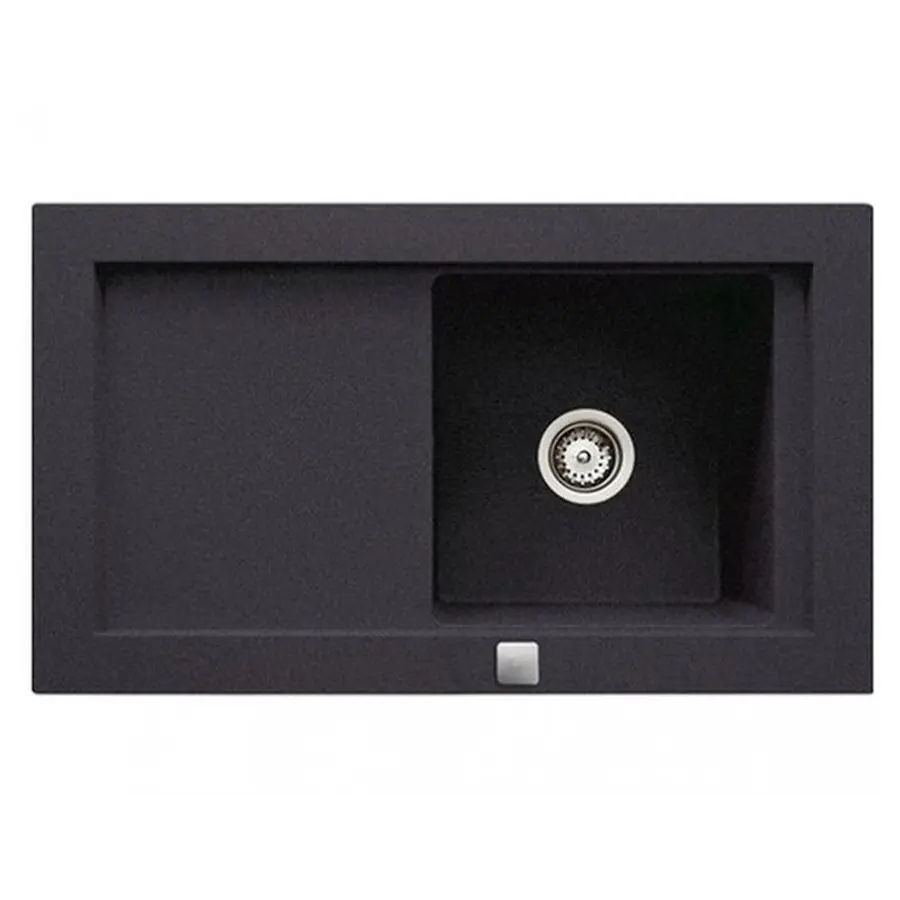 Кухонна гранітна мийка Teka AURA 45B TG 88567 чорний металік +скляна дошка