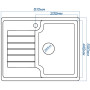 Гранітна кухонна мийка Valetti 12L 610x500мм