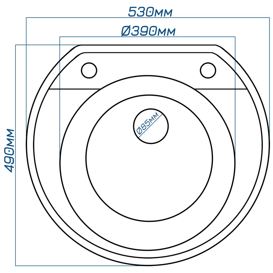 Гранітна кухонна мийка Valetti 31D 490х530 мм