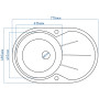 Гранітна кухонна мийка EcoLine 18D 775x495мм Терра