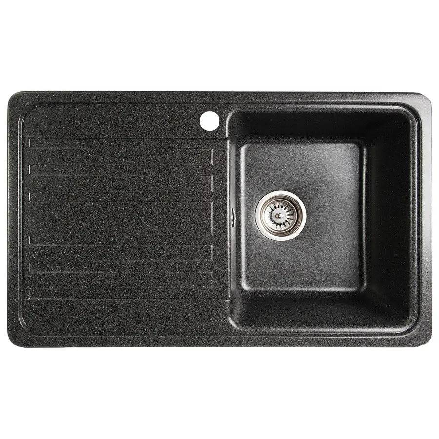 Гранітна кухонна мийка Valetti Europe модель №17 чорна 76*46
