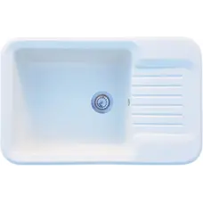 Гранітна кухонна мийка Valetti Europe модель №55 біла 81*51