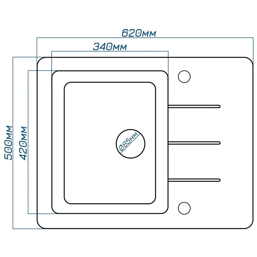 Гранітна кухонна мийка Valetti 28D 500х610 мм