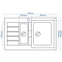 Гранітна кухонна мийка EcoLine 29L 785x495мм Терра