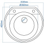 Гранітна кухонна мийка EcoLine 31D 530x490мм Сірий