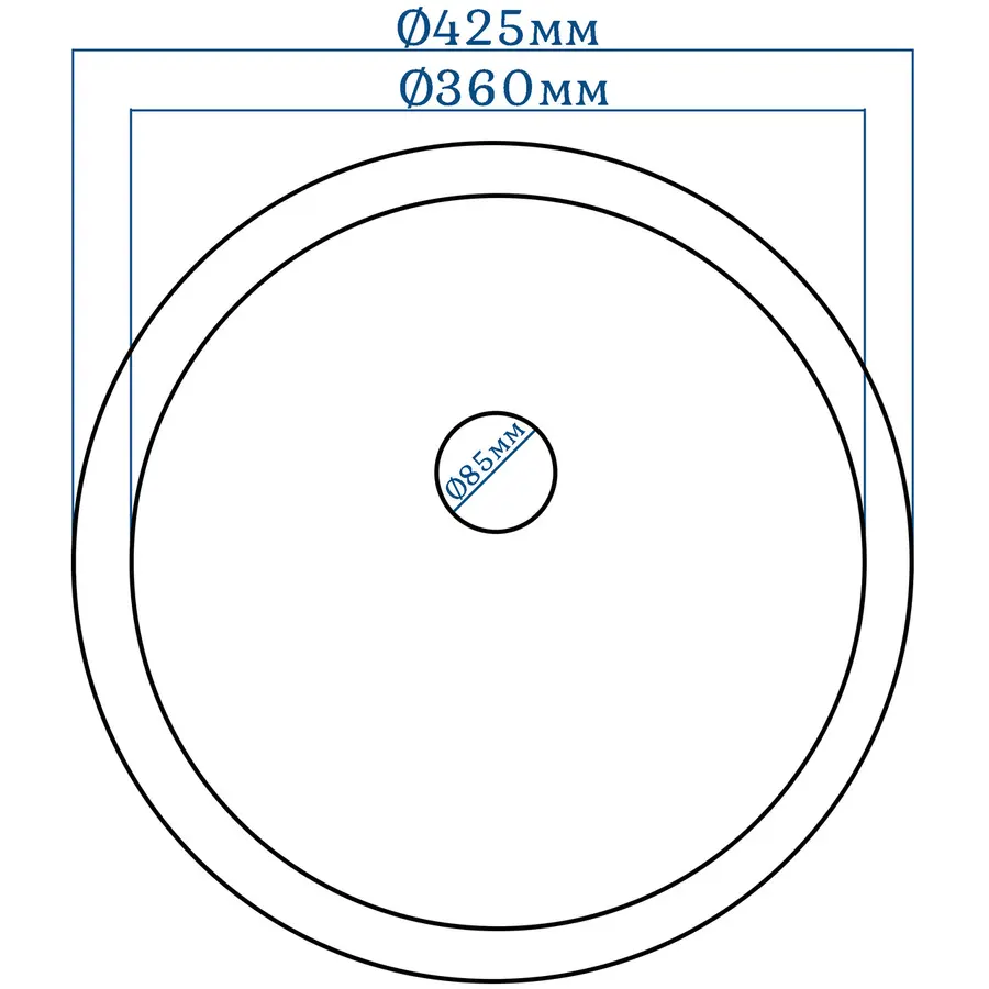 Гранітна кухонна мийка EcoLine 77N 425мм Сірий