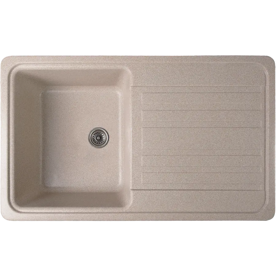 Гранитная кухонная мойка Valetti Standart модель №17 бежевая 76 * 46