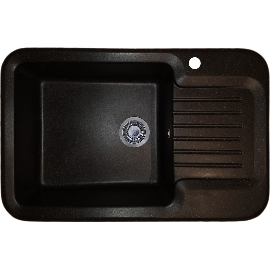 Гранітна кухонна мийка Valetti Europe модель №55 чорна 81*51