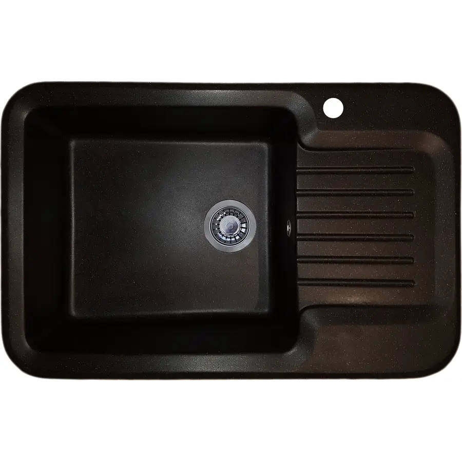 Гранітна кухонна мийка Valetti Europe модель №55 чорна 81*51