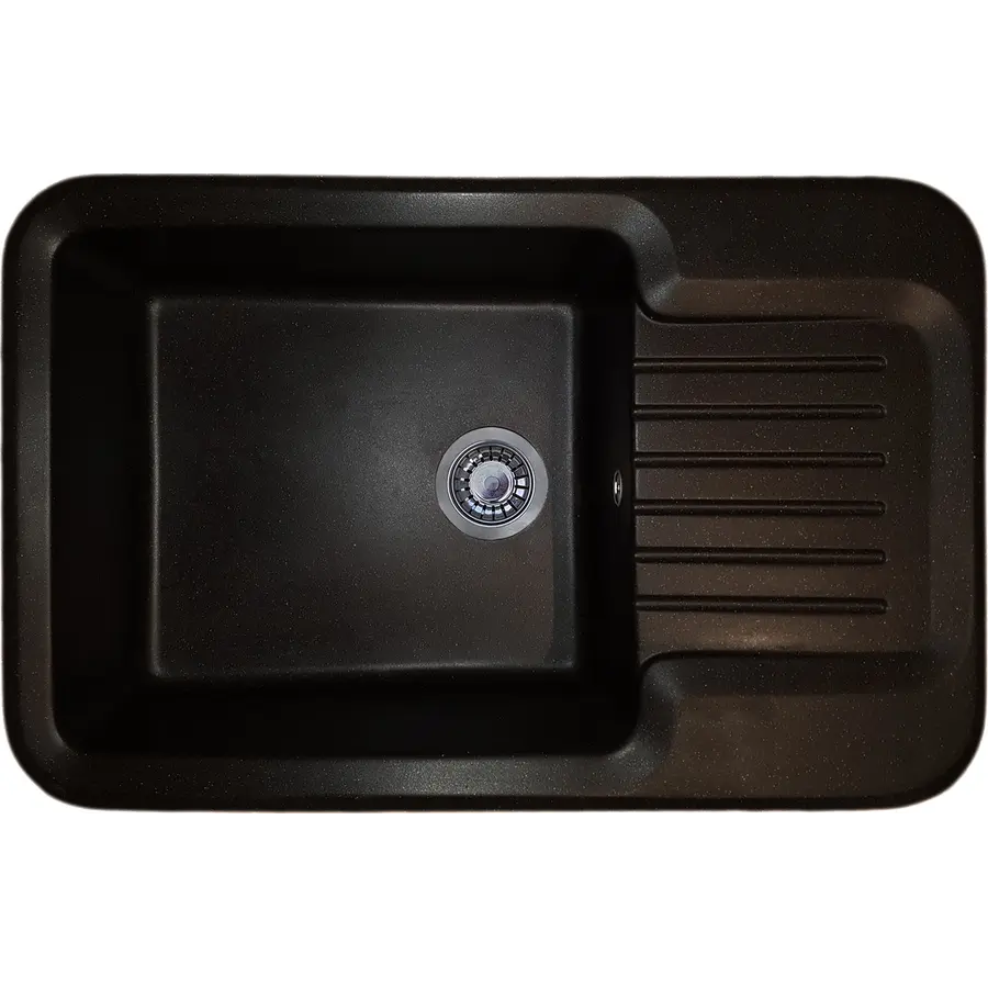 Гранітна кухонна мийка Valetti Europe модель №55 чорна 81*51