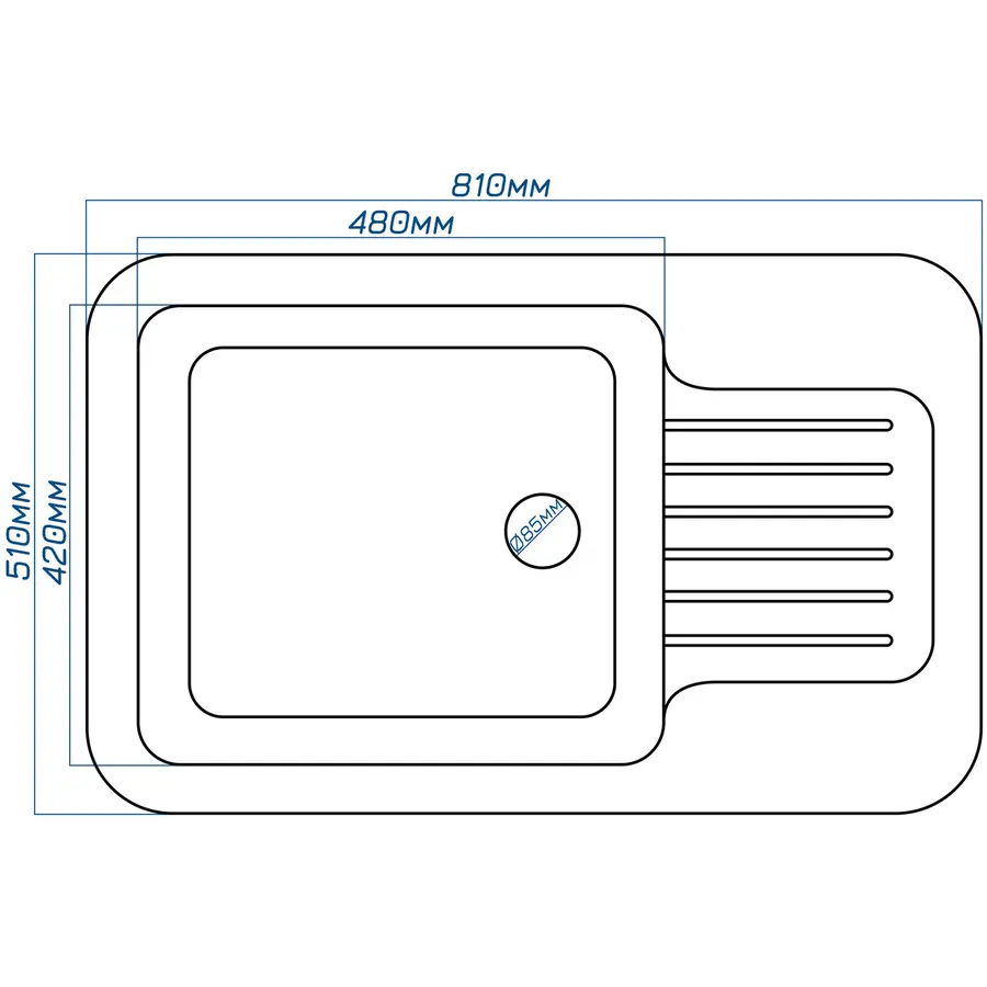 Гранітна кухонна мийка Valetti Europe модель №55 чорна 81*51
