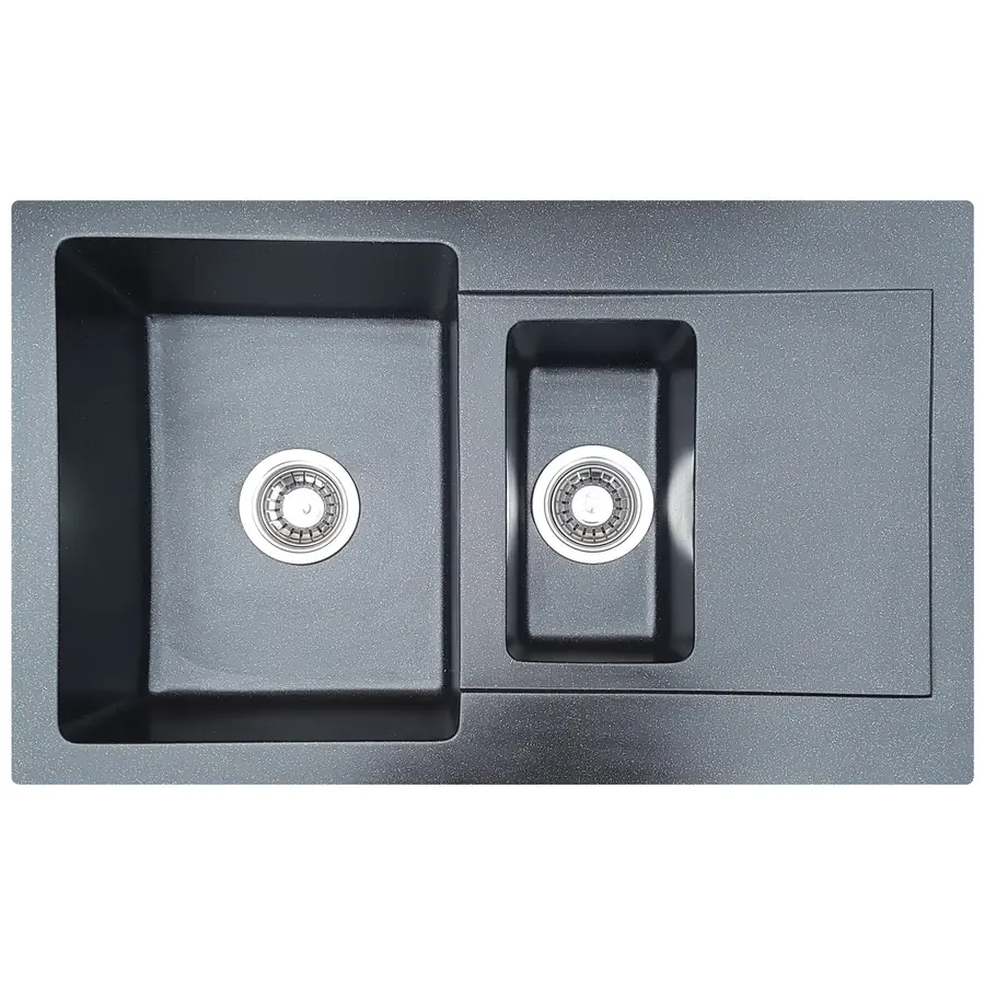 Гранітна мийка для кухні Valetti Europe модель №30 чорна 79*50