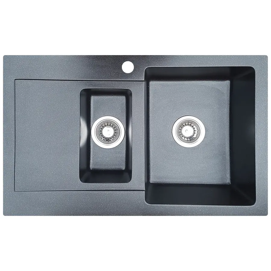 Гранітна мийка для кухні Valetti Europe модель №30 чорна 79*50