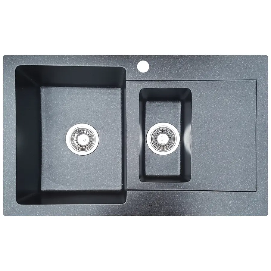 Гранітна мийка для кухні Valetti Europe модель №30 чорна 79*50