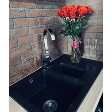 Гранітна мийка для кухні Valetti Europe модель №30 чорна 79*50