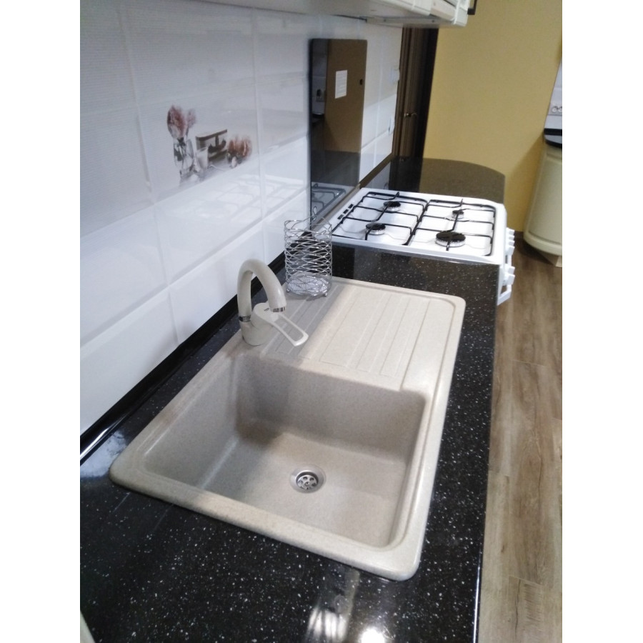 Гранітна кухонна мийка Valetti Standart модель №17 бежева 76*46