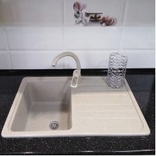 Гранітна кухонна мийка Valetti Standart модель №17 бежева 76*46