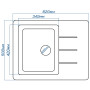 Гранітна кухонна мийка EcoLine 28N 620x500мм Терра