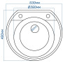 Гранітна кухонна мийка EcoLine 31D 530x490мм Терра