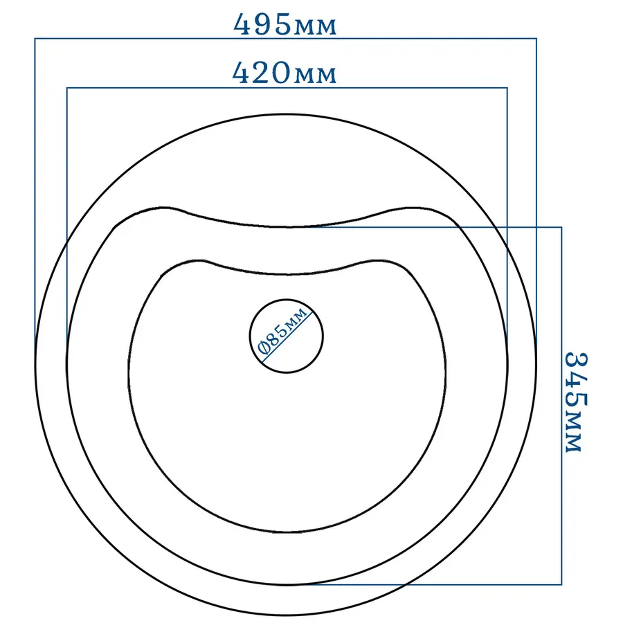 Гранітна кухонна мийка Valetti 3N 495мм Терра