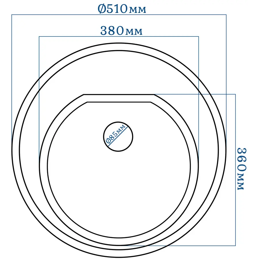 Гранітна кухонна мийка Valetti 5S 510мм Терра